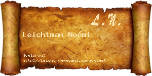 Leichtman Noémi névjegykártya